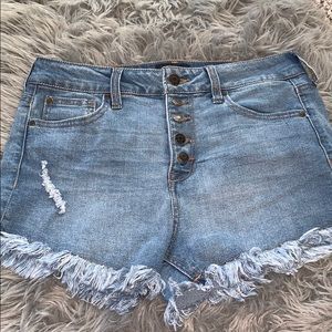 High waisted jean shorts